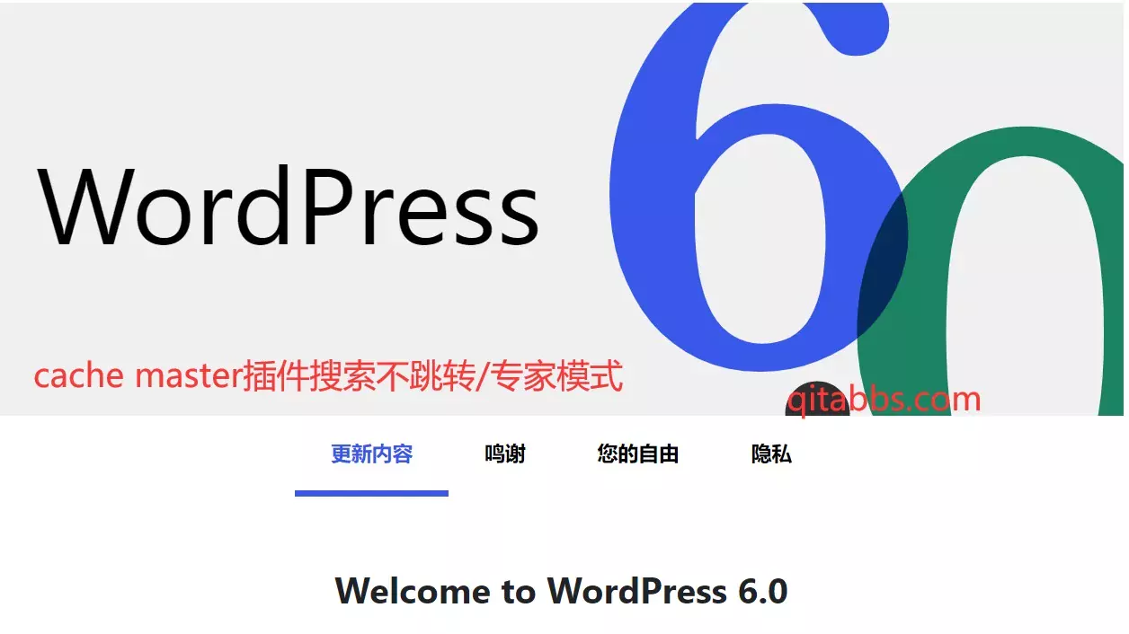 WordPress6.0-cache master专家模式搜索不跳转解决方案